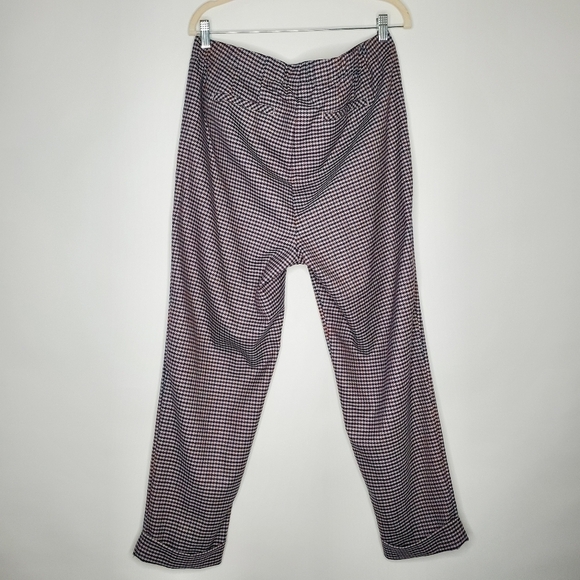 J. Jill Houndstooth Pull-on Pants Size 16 Cuffed Hem Stretch Pockets Office NEW - Picture 5 of 13